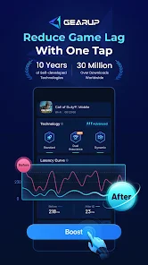 GearUP: Lower Lag Game Booster screenshot 1