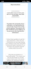 MUFON UFO Sightings Map screenshot 2